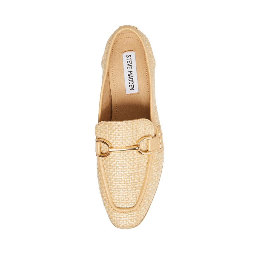 Beige Steve Madden Carrine Raffia Women's Loafers | PH 1762LPY